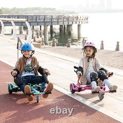 Hoverboard go Kart Seat 6.5 Hoverkart with LED Lights and Bluetooth Bundle Boys