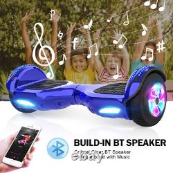Hoverboard with Kart 6.5 Inch Electric Scooters Bluetooth LED Balance Board