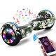 Hoverboards For Kids 6.5 Green Camouflage Self-balancing Scooters Bluetooth Led