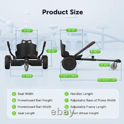 Hoverkart Go Kart Seat for Hoverboard Self Balance Scooter Board 6.5''8.5''10'