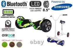 Hyper Green G2 PRO 8.5 All Terrain Off Road Hoverboard UL2272 + HoverBike White