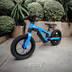 Kids Electric Balance Bike BLUE Bolt e-Bikes 12, 24V