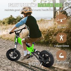 Kids Electric Bike 200W 12 in Kids Balance Bike 24V Battery 3 Speed Kids Gifts
