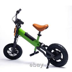 Kids Electric Bike Balance Bike 12 200W 3 Speed 4Ah Battery -Green/Orange UK