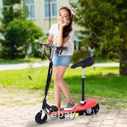 Kids Foldable E-Scooter WithBrake Kickstand-Red Ride Adjustable Balancing Fun