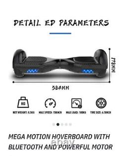 MEGA MOTION 6.5 Self-Balancing 2 Wheel Motor, Bluetooth & LED Lights, Was £209