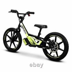 NEW AMPED A16 Electric Lithium Battery Powered Kids Balance Bike 120w 6+ BLACK