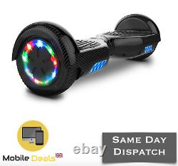 New Bluetooth Hoverboard 6.5'' Self Balancing Scooter Flash Wheels Carbon Black