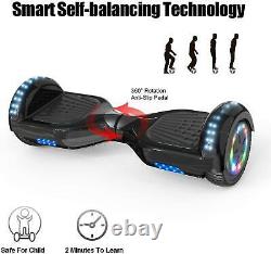 New Bluetooth Hoverboard 6.5'' Self Balancing Scooter Flash Wheels Carbon Black