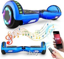 New Hover Board Blue Galaxy Electric Scooter Bluetooth 2 Wheel LED Balance Board