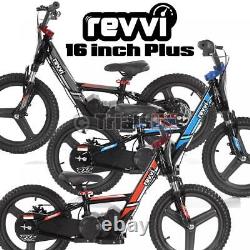 New REVVI PLUS 16 Inch Electric Balance Bike in Black 24V Lithium Battery Power
