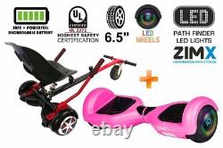 Pink 6.5 UL2272 Hoverboard Swegway with LED Wheels + Hoverkart HK5