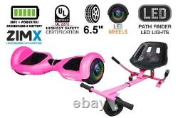 Pink 6.5 UL2272 Hoverboard Swegway with LED Wheels + Hoverkart HK5 Pink