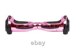 Pink Chrome 6.5 UL2272 Hoverboard with Bluetooth & LED Wheels + Hoverbike
