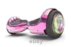 Pink Chrome 6.5 UL2272 Hoverboard with Bluetooth & LED Wheels + Hoverkart