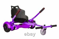 Purple 6.5 UL2272 Hoverboard Swegway with LED Wheels + Hoverkart HK4 Purple