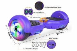 Purple 6.5 UL2272 Hoverboard Swegway with LED Wheels + Hoverkart HK5 Purple