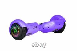 Purple 6.5 UL2272 Hoverboard Swegway with LED Wheels + Hoverkart HK5 White