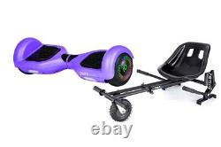 Purple ZIMX HB2 6.5 UL2272 Hoverboard Swegway with LED Wheels + HK8 Hoverkart