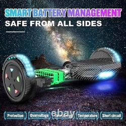 RRP£210? LED Balance Board 6.5 Seat/Go Kart Bluetooth Music Black Carbon Fibre