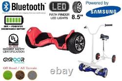 Red G2 PRO 8.5 All Terrain Off Road Hoverboard UL2272 + HoverBike White