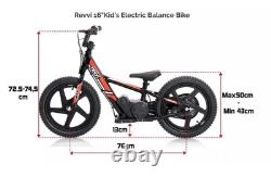 Revvi 12 Kids Electric Balance Bike 2 Speed MX Motocross Children Bicycle