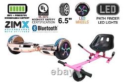 Rose Gold Chrome 6.5 UL2272 Hoverboard with Bluetooth LED Wheels + HK5 Pink