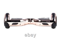 Rose Gold Chrome 6.5 UL2272 Hoverboard with Bluetooth LED Wheels + HK5 White