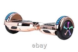 Rose Gold Chrome 6.5 UL2272 Hoverboard with Bluetooth LED Wheels + Hoverbike