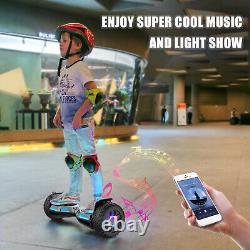 SISIGAD Hoverboard 8.5inch Scooter Bluetooth Self Electric Board Led Balancing