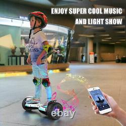 SISIGAD Hoverboard 8.5inch Scooter Bluetooth Self Electric Board Led Balancing