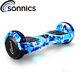 Sonnics 6.5'' Hoverboard Self Balancing Scooter Bluetooth Flash Wheels Blue Cam
