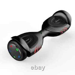 Tomoloo 6.5 inch Hoverboard with Music-Synced Lights & Bluetooth Speaker Black