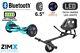 Turquoise Chrome 6.5 Ul2272 Hoverboard With Bluetooth & Led Wheels + Hoverkart