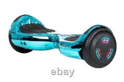Turquoise Chrome 6.5 UL2272 Hoverboard with Bluetooth & LED Wheels + Hoverkart