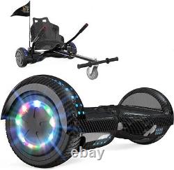 WAS£220? LED Balance Board 6.5 Seat/Go Kart Bluetooth Music Black Carbon Fibre