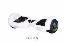White 6.5 UL2272 Hoverboard Swegway with LED Wheels + Hoverkart HK5 Black