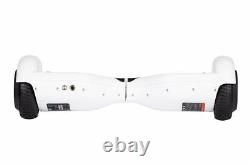White 6.5 UL2272 Hoverboard Swegway with LED Wheels + Hoverkart HK5 Black