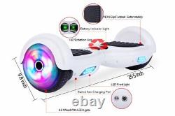 White 6.5 UL2272 Hoverboard Swegway with LED Wheels + Hoverkart HK5 Pink