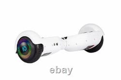 White 6.5 UL2272 Hoverboard Swegway with LED Wheels + Hoverkart HK5 Purple