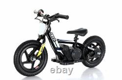 White Black Revvi 12 electric kids bike motorbike motorcycle 24v battery power