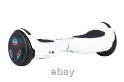 White Hb4 Hoverboard With Bluetooth And Led Wheels Ul2272 Certified + Hk8 Kart