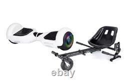 White ZIMX HB2 6.5 UL2272 Hoverboard Swegway with LED Wheels + HK8 Hoverkart