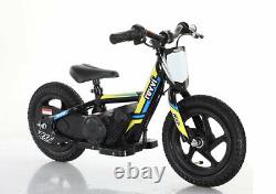 Yellow Revvi 12 electric kids bike motorbike motorcycle 24v battery power