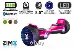 ZIMX G2 JET PINK All Terrain, 8.5 inch Off Road Bluetooth Hoverboard UL2272