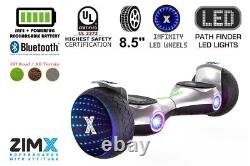 ZIMX G2 JET SILVER All Terrain, 8.5 inch Off Road Bluetooth Hoverboard UL2272