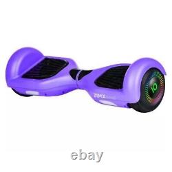 Zimx HB2 Kids Hover Board Bluetooth Led Powered Rapid Charge Balance Board Purpl